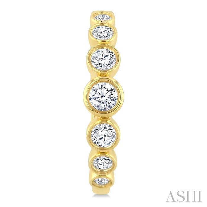 Graduated Bezel Set Diamond Fashion Hoop Earrings