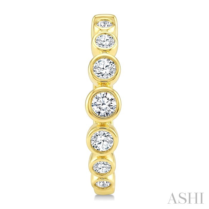 Graduated Bezel Set Diamond Fashion Hoop Earrings