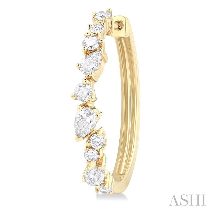 Mixed Shape Scatter Diamond Fashion Hoop Earrings