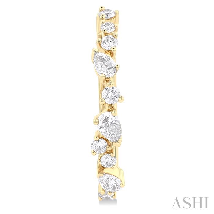 Mixed Shape Scatter Diamond Fashion Hoop Earrings