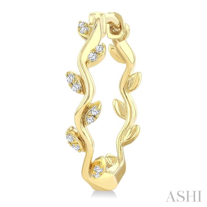 Leaf Diamond Fashion Hoop Earrings