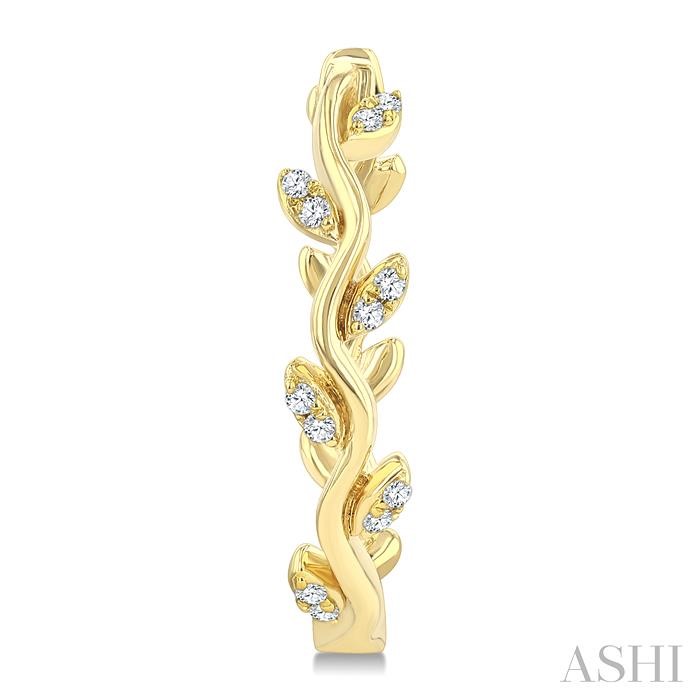 Leaf Diamond Fashion Hoop Earrings