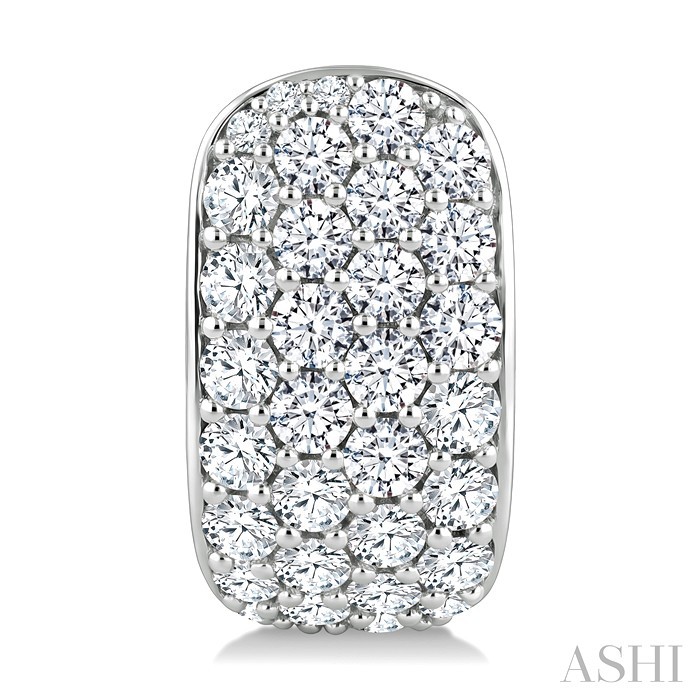 4 Row Diamond Fashion Pave Half Hoop Earrings