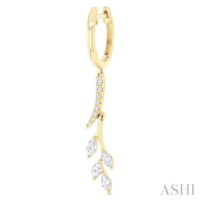 Diamond Leaf Hoop Earrings