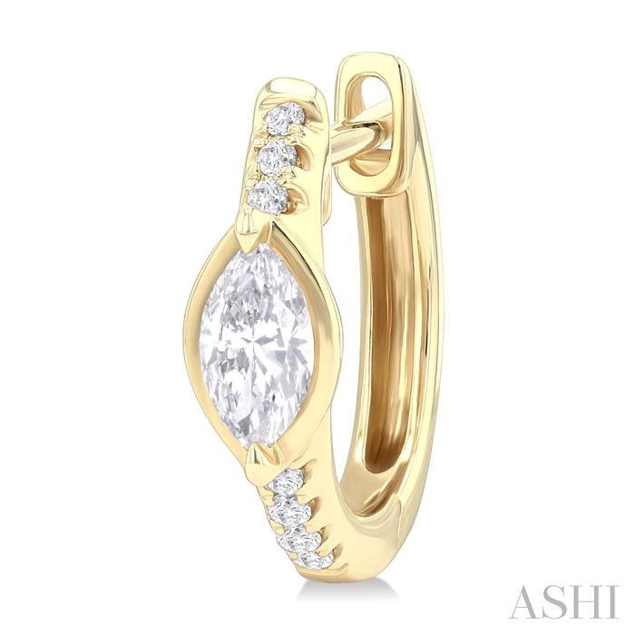 Marquise Shape Diamond Huggie Fashion Earrings
