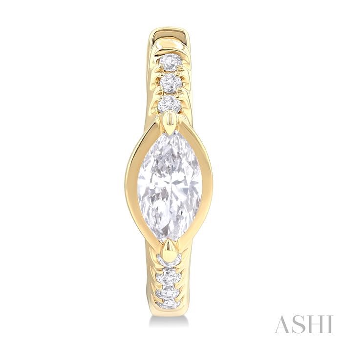 Marquise Shape Diamond Huggie Fashion Earrings
