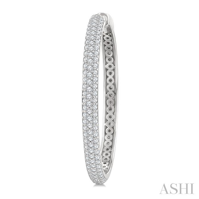 Pave Set Diamond Fashion Hoop Earrings