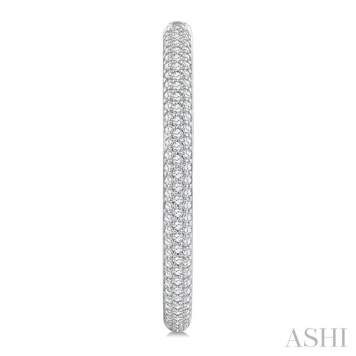 Pave Set Diamond Fashion Hoop Earrings