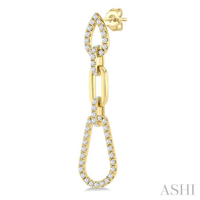 Pear Shape Link Diamond Fashion Earrings