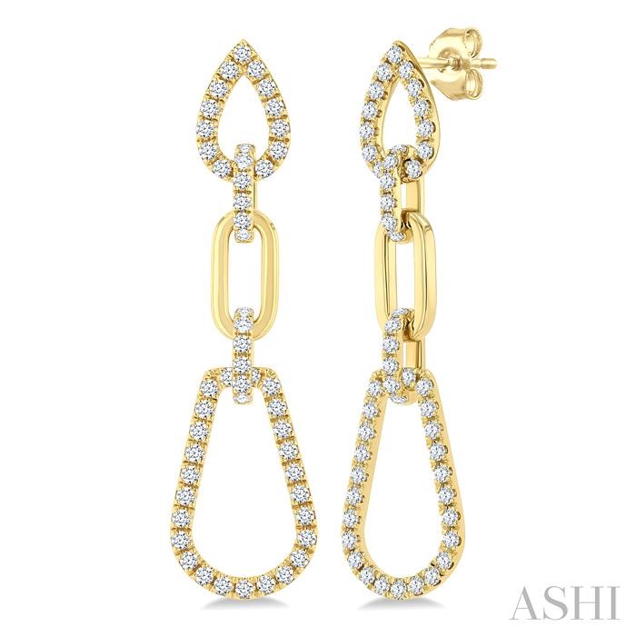 Pear Shape Link Diamond Fashion Earrings