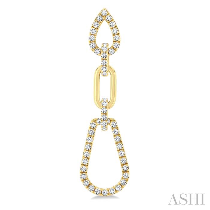 Pear Shape Link Diamond Fashion Earrings