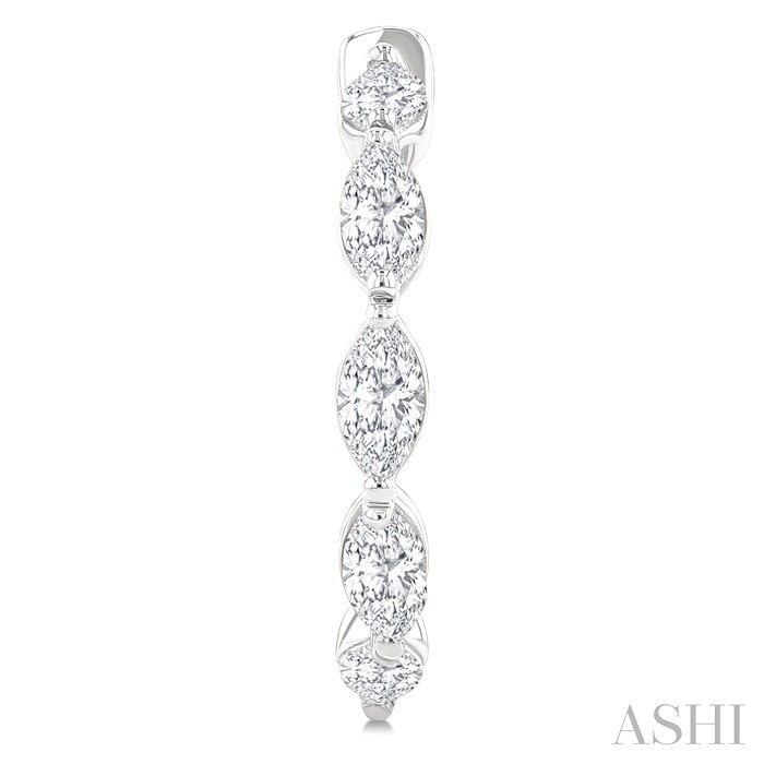 Marquise Shape Diamond Fashion Half Hoop Earrings