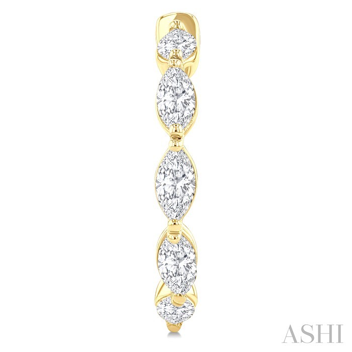 Marquise Shape Diamond Fashion Half Hoop Earrings