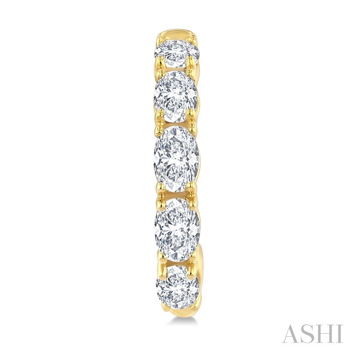 Oval Shape Diamond Fashion Half Hoop Earrings