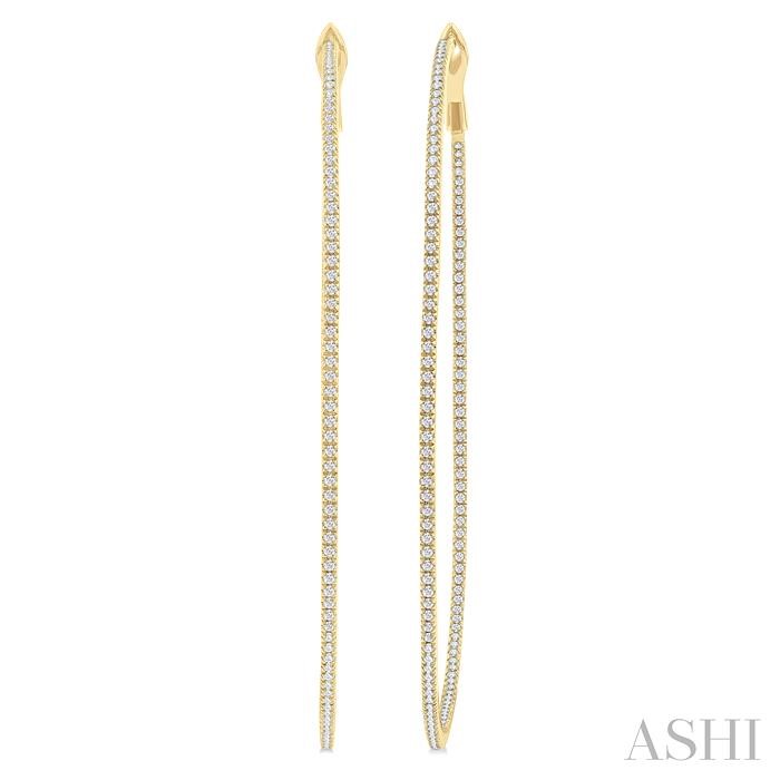 Inside-Out Diamond Skinny Hoop Earrings