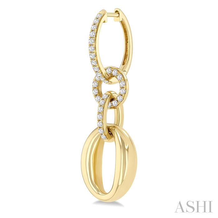 Aeris Gold Drop Interlock Diamond Fashion Earrings