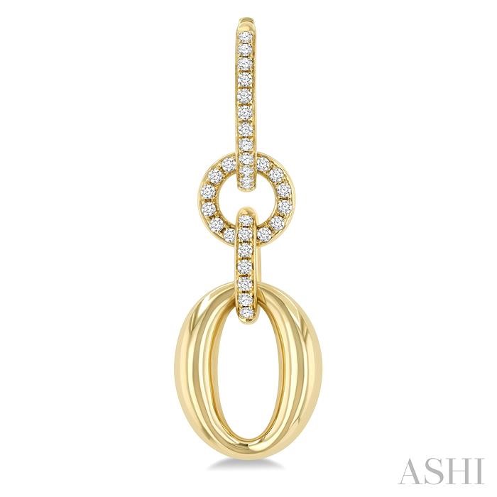 Aeris Gold Drop Interlock Diamond Fashion Earrings
