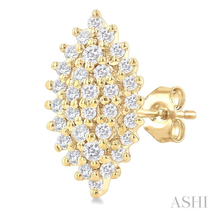 Marquise Shape Petite Cluster Diamond Fashion Earrings