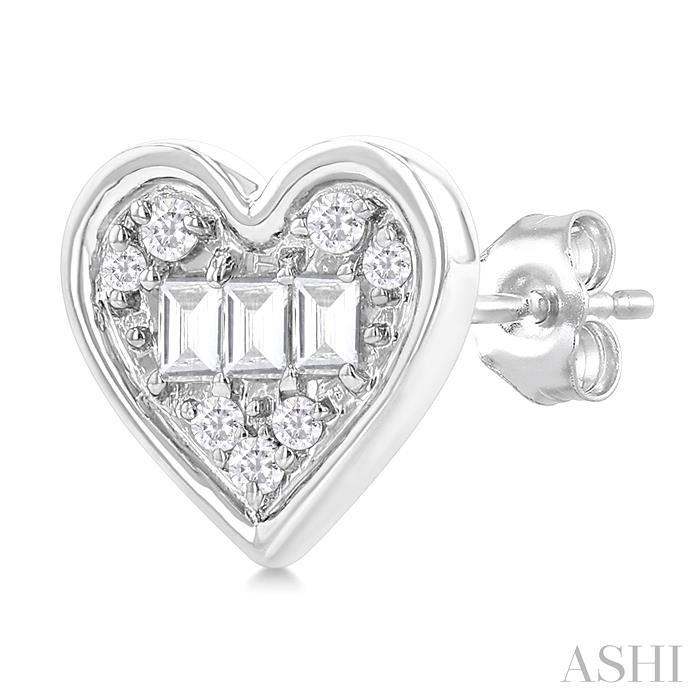 Heart Shape Bezel Set Petite Fusion Diamond Fashion Earrings