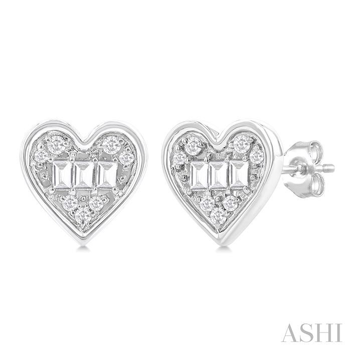 Heart Shape Bezel Set Petite Fusion Diamond Fashion Earrings
