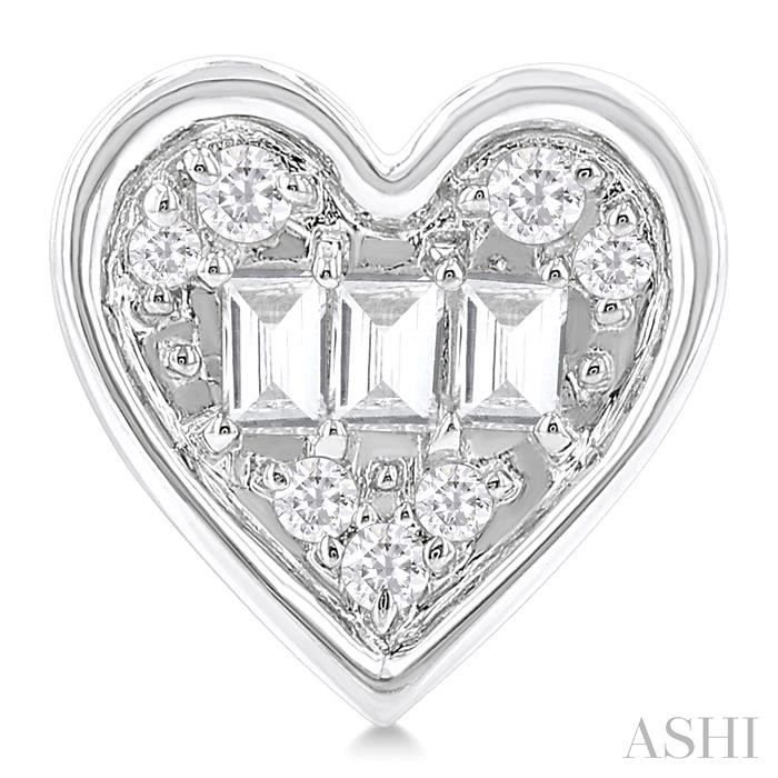 Heart Shape Bezel Set Petite Fusion Diamond Fashion Earrings