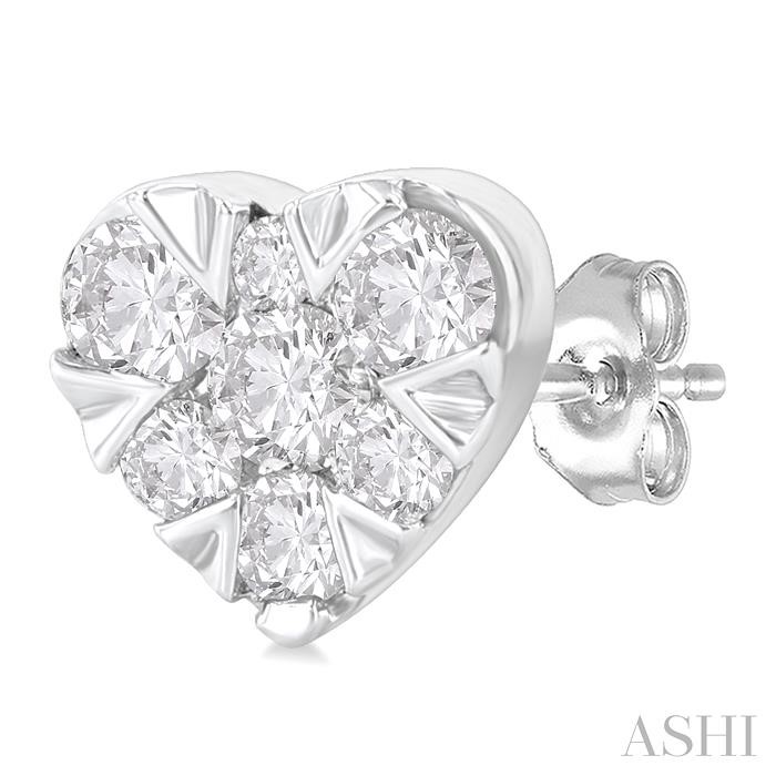 Heart Shape Lovebright Petite Diamond Stud Earrings