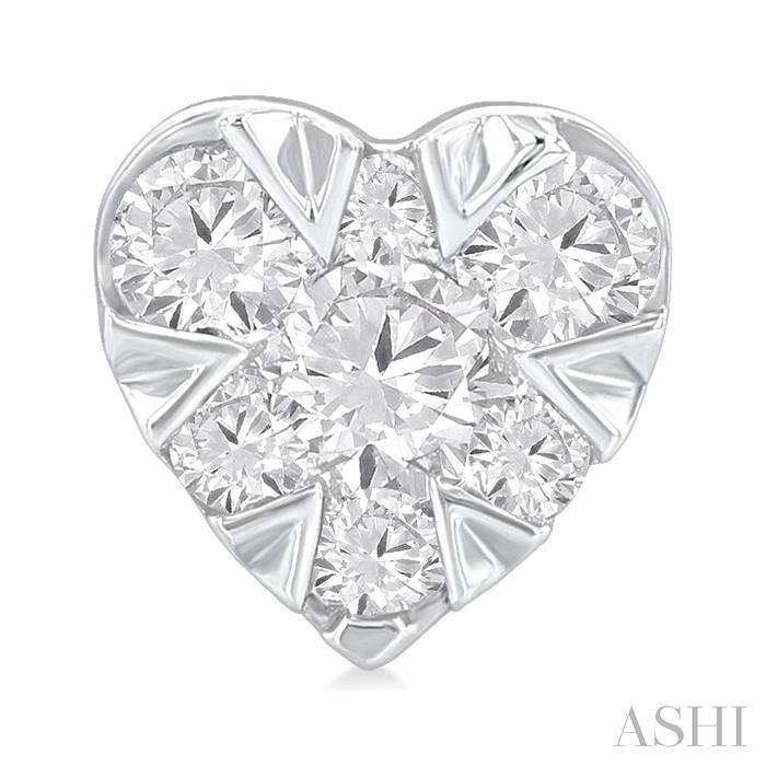 Heart Shape Lovebright Petite Diamond Stud Earrings
