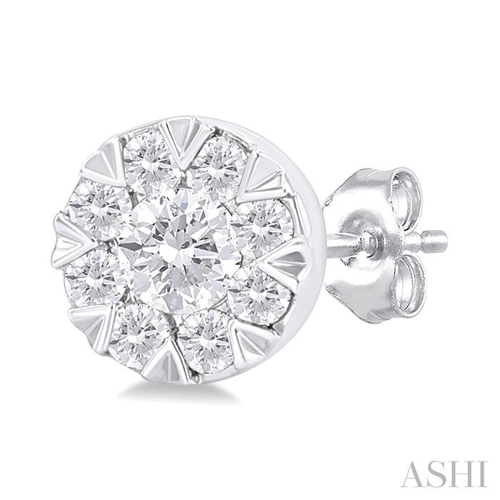 Round Shape Lovebright Petite Diamond Fashion Earrings