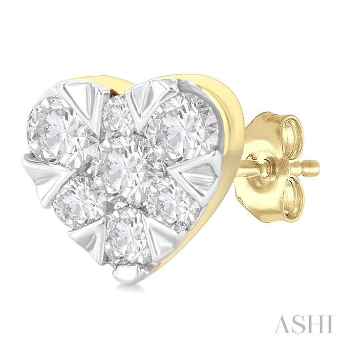 Heart Shape Lovebright Petite Diamond Fashion Earrings