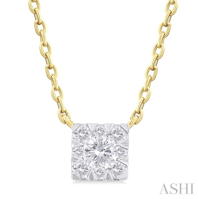 Princess Shape Lovebright Petite Diamond Fashion Pendant