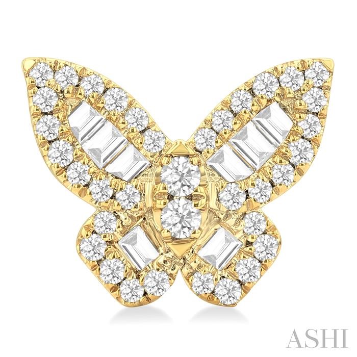 Butterfly Petite Baguette Diamond Fashion Earrings