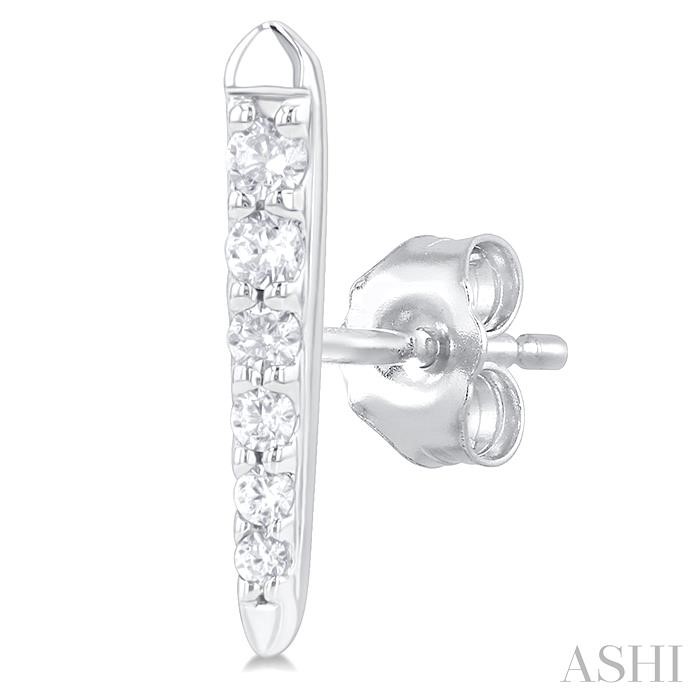 Vertical Bar Graduated Petite Diamond Fashion Earrings