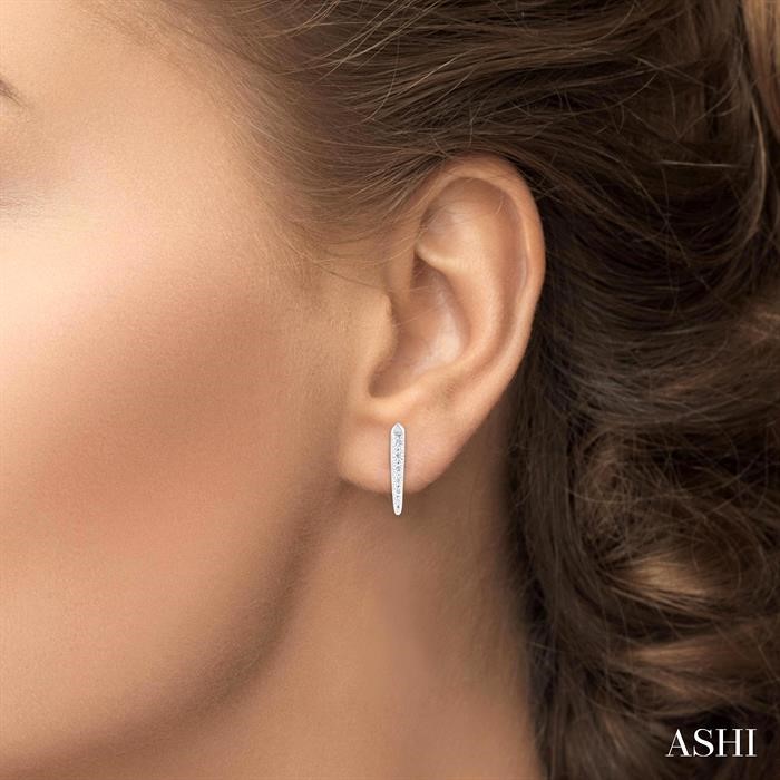 Vertical Bar Graduated Petite Diamond Fashion Earrings