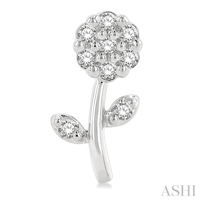 Floral Petite Diamond Fashion Earrings