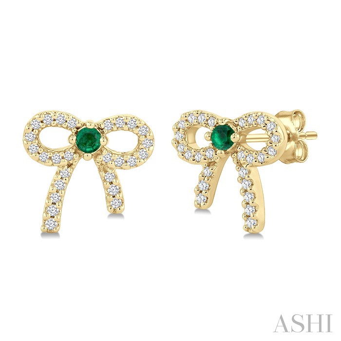 Bow Petite Gemstone & Diamond Fashion Earrings