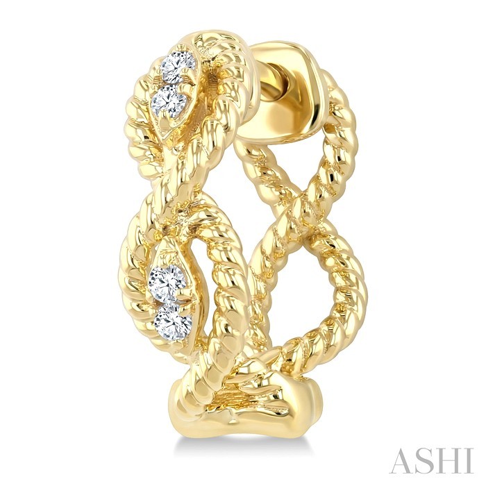Swirl Petite Diamond Fashion Huggie Earrings