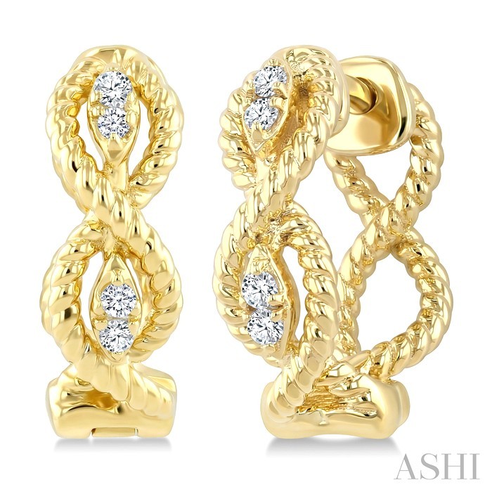 Swirl Petite Diamond Fashion Huggie Earrings