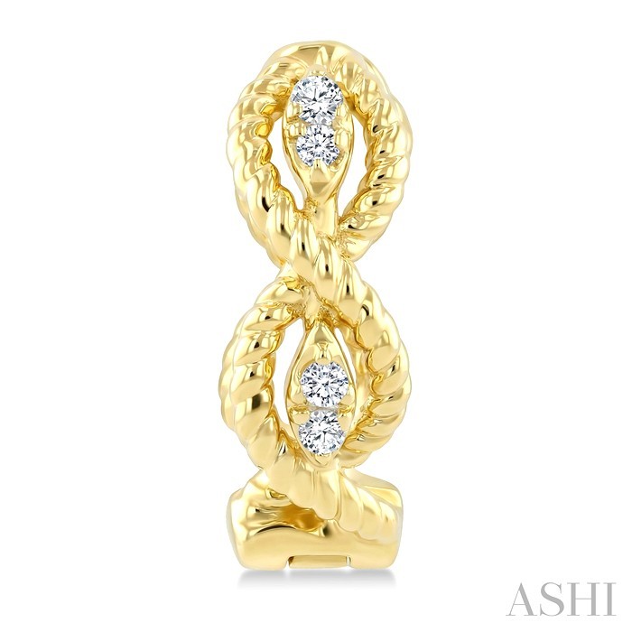 Swirl Petite Diamond Fashion Huggie Earrings