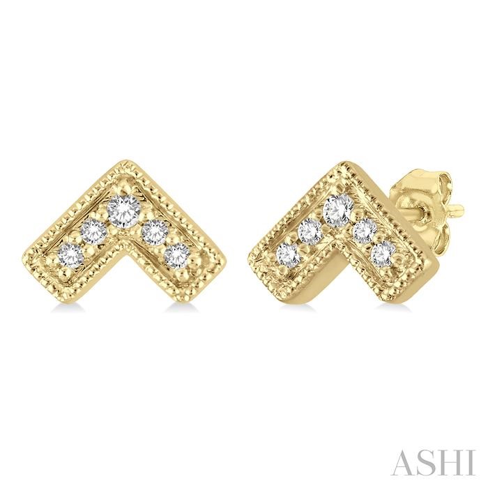 CHEVRON PETITE DIAMOND FASHION EARRINGS