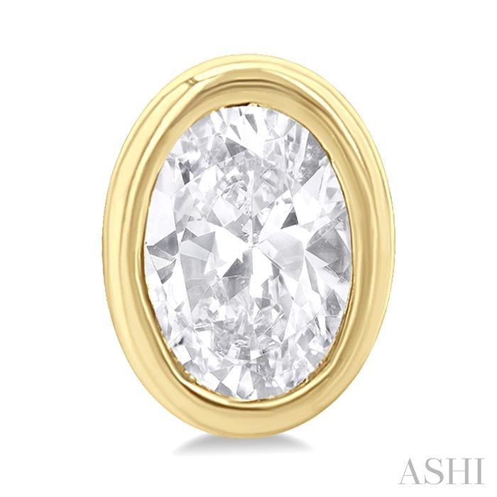 Oval Shape Bezel Set Petite Diamond Fashion Earrings