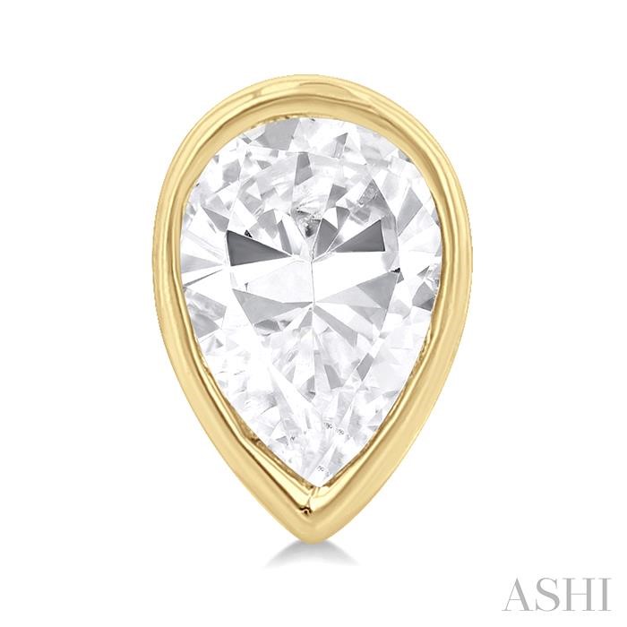 Pear Shape Bezel Set Petite Diamond Stud Earrings