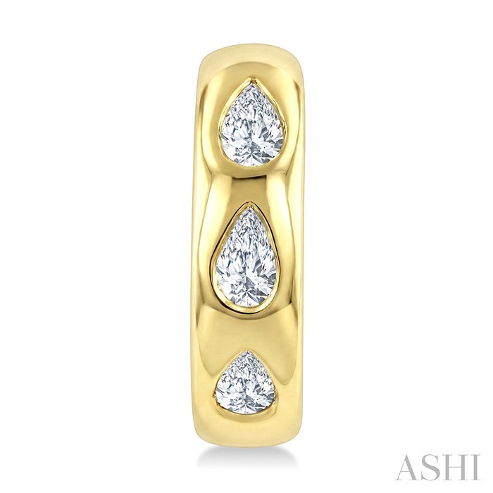 Pear Shape Petite Diamond Huggie Earrings