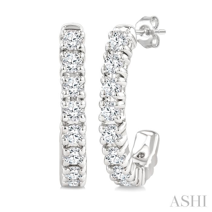 Petite Diamond Half Hoop Earrings