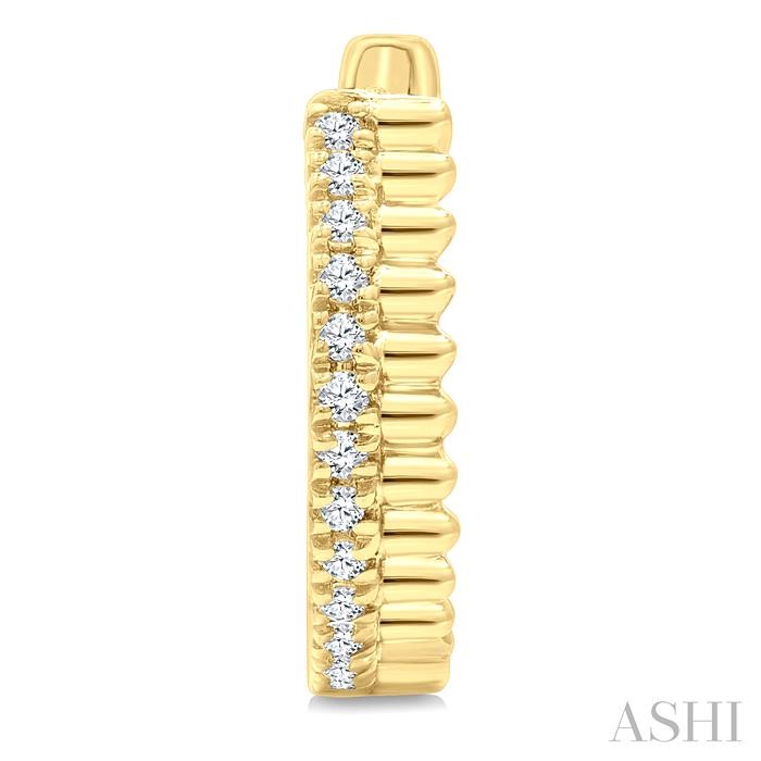 Petite Fluted Diamond Huggie Fashion Earrings