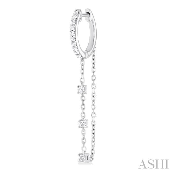 Diamond Hoop Chain Earrings