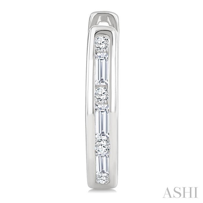 Channel Set Petite Diamond Huggie Fashion Earrings