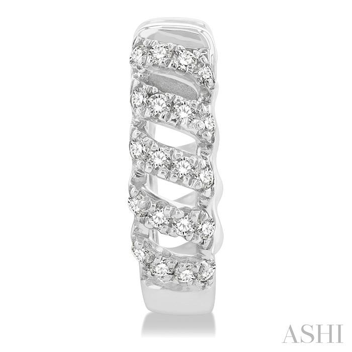 Swirl Petite Diamond Huggie Fashion Earrings