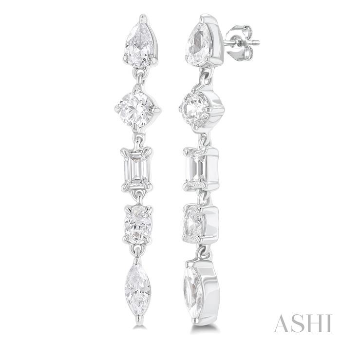 Mixed Shape Diamond Fashion Earrings