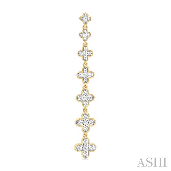 Graduated Clover Diamond Long Earrings