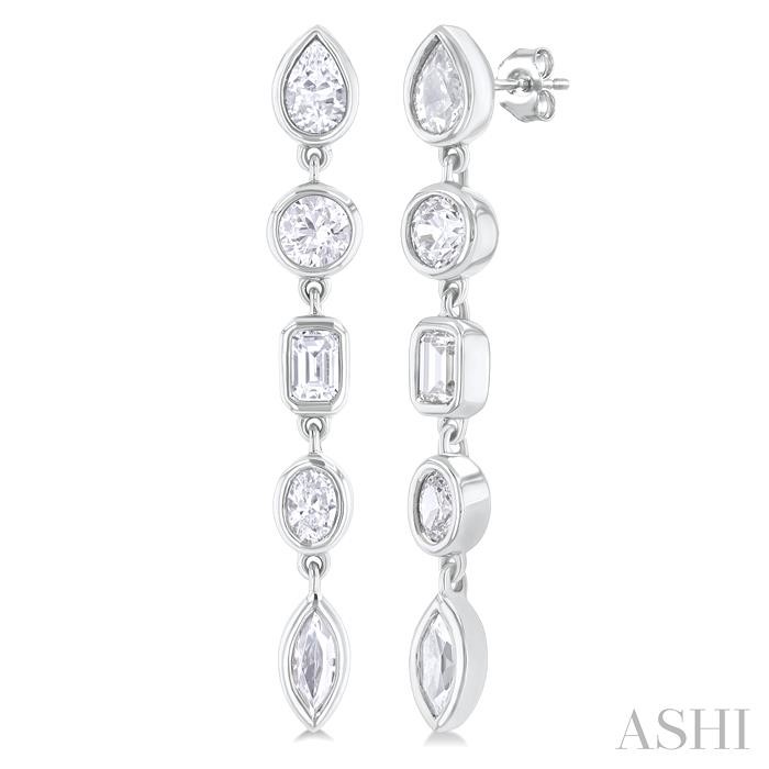 Mixed Shape Diamond Fashion Earrings